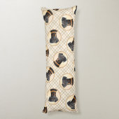 Doberman Pinscher Unzugeschnittene Malerei Origina Seitenschläferkissen (Rückseite (Vertikal))