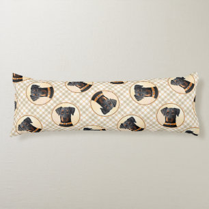 Doberman Pinscher Unzugeschnittene Malerei Origina Seitenschläferkissen