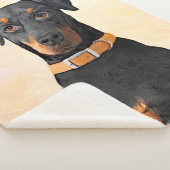 Doberman Pinscher Unzugeschnittene Malerei Origina Sherpadecke (3/4)