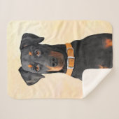 Doberman Pinscher Unzugeschnittene Malerei Origina Sherpadecke (Vorderseite (Horizontal))