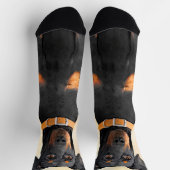 Doberman Pinscher Unzugeschnittene Malerei Origina Socken (Oben)