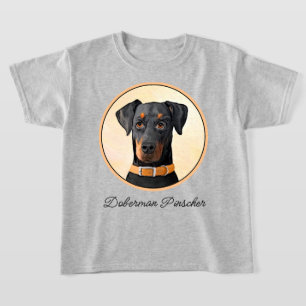 Doberman Pinscher Unzugeschnittene Malerei Origina T-Shirt