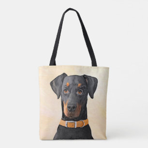 Doberman Pinscher Unzugeschnittene Malerei Origina Tasche