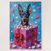 Doberman Pinscher Valentine's Day Marshmallow Puzzle (Vertikal)