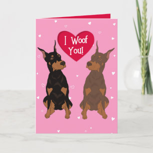 Doberman Pinscher Valentinstag Dankeskarte