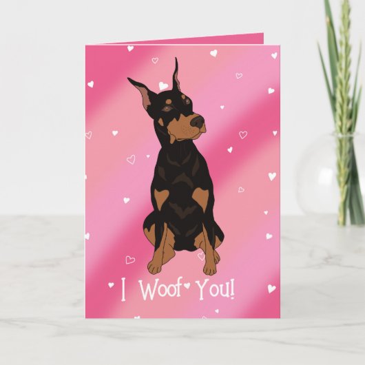 Doberman Pinscher Valentinstag Dankeskarte (Vorderseite)