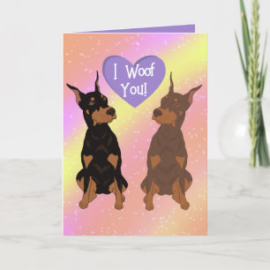 Doberman Pinscher Valentinstag Dankeskarte