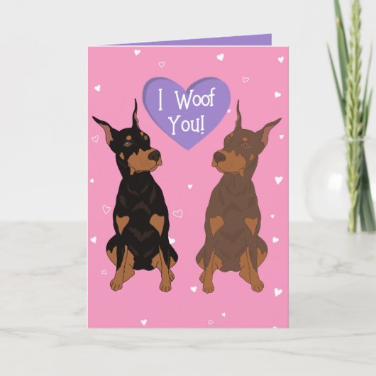 Doberman Pinscher Valentinstag Dankeskarte (Vorderseite)