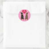 Doberman Pinscher Valentinstag Runder Aufkleber (Tasche)
