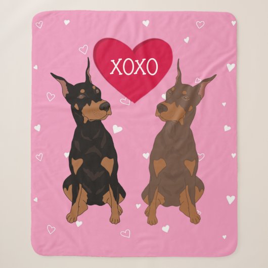 Doberman Pinscher Valentinstag Sherpadecke (Vorderseite)