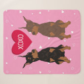 Doberman Pinscher Valentinstag Sherpadecke (Vorderseite (Horizontal))