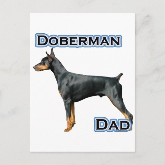 Doberman Pinscher Vater 4 Postkarte (Vorderseite)