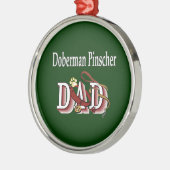 Doberman Pinscher Vater Silbernes Ornament (Links)