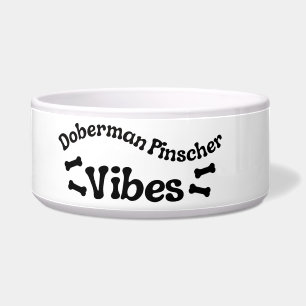 Doberman Pinscher Vibes Keramik-Hundeschüssel Napf