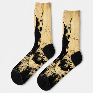 Doberman Pinscher Vintag Altes Foto Socken