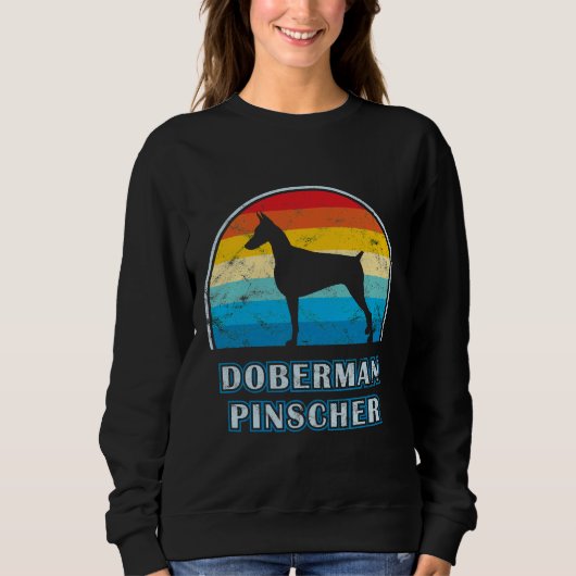 Doberman Pinscher Vintag Design Dog Sweatshirt (Vorderseite)