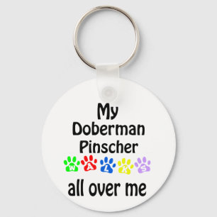 Doberman Pinscher Walks Design Schlüsselanhänger