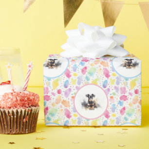 Doberman Pinscher Watercolor Geburtstagsblatt Geschenkpapier