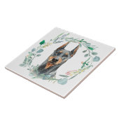 Doberman Pinscher Watercolor Keramik Tile Fliese (Seite)