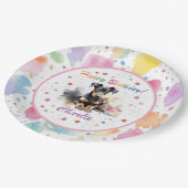 Doberman Pinscher Watercolor Papierplatte Pappteller (Schrägansicht)