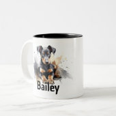 Doberman Pinscher Watercolor Tasse (Vorderseite Links)
