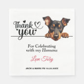 Doberman Pinscher Wedding Vielen Dank Serviette (Vorderseite)