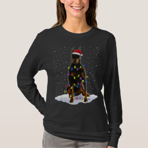 Doberman Pinscher Weihnachtsbaum Lichter Weihnacht T-Shirt