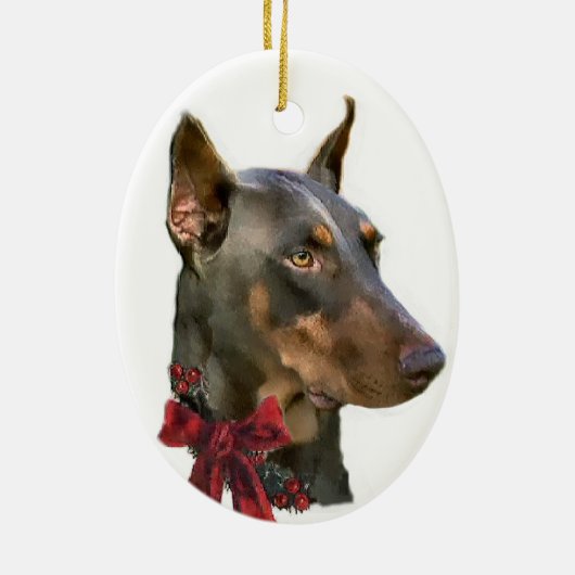 Doberman Pinscher Weihnachtsgeschenke Ornament (Hinten)