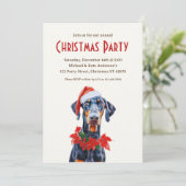 Doberman Pinscher Weihnachtsmannmütze Dog Weihnach Einladung (Stehend Vorderseite)
