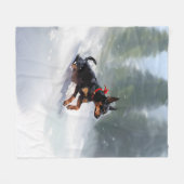 Doberman Pinscher Weihnachtsschnee Winter Fleecedecke (Vorderseite (Horizontal))