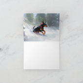 Doberman Pinscher Weihnachtsschnee Winter Karte (Innenseite)