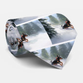 Doberman Pinscher Weihnachtsschnee Winter Krawatte (Gerollt)