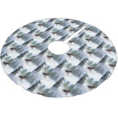 Doberman Pinscher Weihnachtsschnee Winter Polyester Weihnachtsbaumdecke (Schrägansicht)