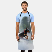 Doberman Pinscher Weihnachtsschnee Winter Schürze (Getragen)