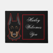 Doberman Pinscher Welcome Bold Fun Fußmatte (Vorderseite)