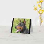 Doberman Pinscher Welpe Hund Blank-Karte Karte (Gelbe Blume)