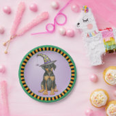 Doberman Pinscher Witch Paper Plate Pappteller (Party)