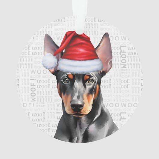 Doberman Pinscher with Name and Photo Christmas Ornament (Rückseite)