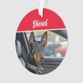 Doberman Pinscher with Name and Photo Christmas Ornament (Vorderseite)