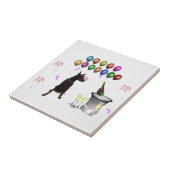 Doberman Pinscher wünscht ein frohes neues Jahr 20 Fliese (Seite)