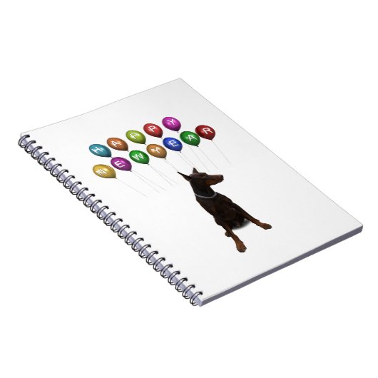 Doberman Pinscher wünscht ein frohes neues Jahr 20 Notizblock (Rechte Seite)