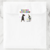 Doberman Pinscher wünscht ein frohes neues Jahr 20 Quadratischer Aufkleber (Tasche)