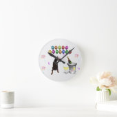 Doberman Pinscher wünscht ein frohes neues Jahr 20 Runde Wanduhr (Zuhause)