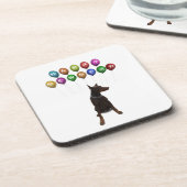 Doberman Pinscher wünscht ein frohes neues Jahr 20 Untersetzer (Linke Seite)