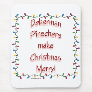 Doberman Pinschers Make Christmas Merry Mousepad