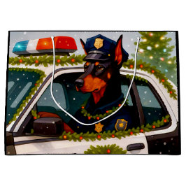 Doberman Police Holiday Card Große Geschenktüte