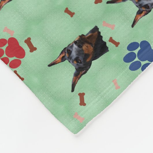 Doberman Portrait Fleecedecke (Ecke)