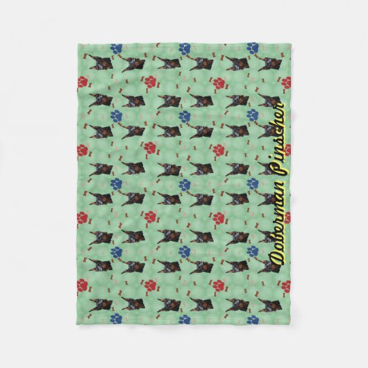 Doberman Portrait Fleecedecke (Vorderseite)