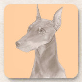 Doberman Portrait Getränkeuntersetzer (Vorderseite)