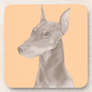 Doberman Portrait Getränkeuntersetzer
